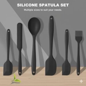 Silicone Spatula Set Heat Resistant Non Scratch Rubber Spatulas