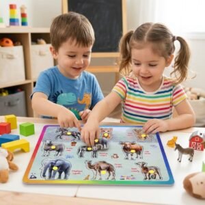 Omvagmine Wooden Animals Puzzle Board