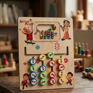 Wooden Pattern Matching Logic Game Or A Sliding Bead Puzzle.chota Bhim Game