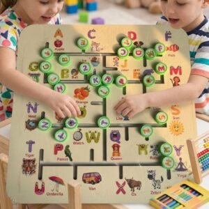 Kids Wooden Alphabet Puzzle ABCD Board Learning Master Game for Hindi Medium 1-5 Year.