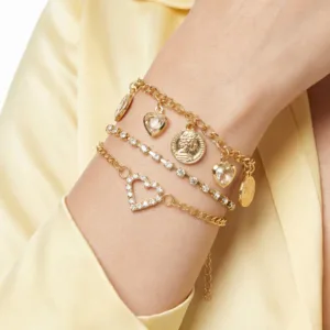 Bracelet Anti-Tarnish Multi Strand Charm (Adjustable Size)