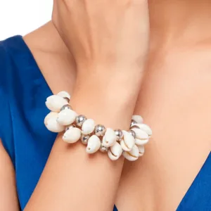 Bracelet Anti-Tarnish Cowrie Stretchable Spiral (Adjustable Size)