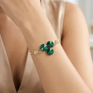 Bracelet Anti-Tarnish Club-Shaped Crystal Chain (Adjustable Size)