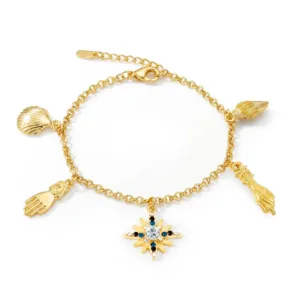 Bracelet Anti-Tarnish Assorted Shell & Charm
