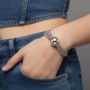 Bracelet Anti-Tarnish Silver Multilayered Box Chain (Adjustable Size)