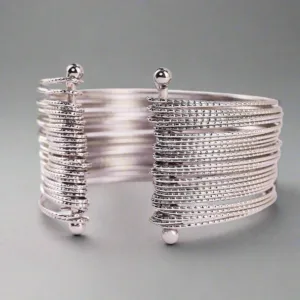 Bracelet Anti-Tarnish Silver Plated Multilayer Bangle (Adjustable Size)